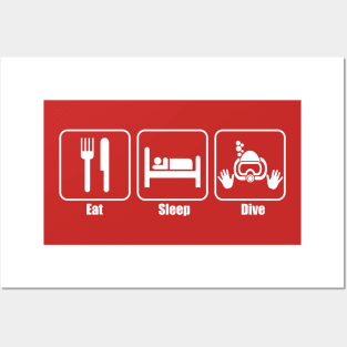 Classic Simple Eat Sleep Dive Scuba Diving Dive Boat Favorite Posters and Art